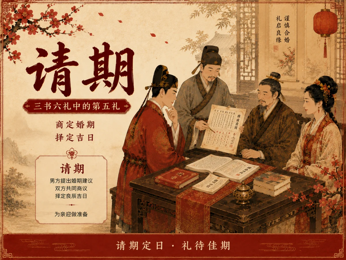 请期是什么意思？三书六礼中的第五礼为何要商定婚期